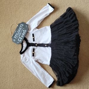 Little Me Dress 24 months Long Sleeve Black White